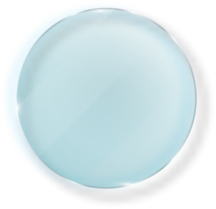 Glass round transparent banner